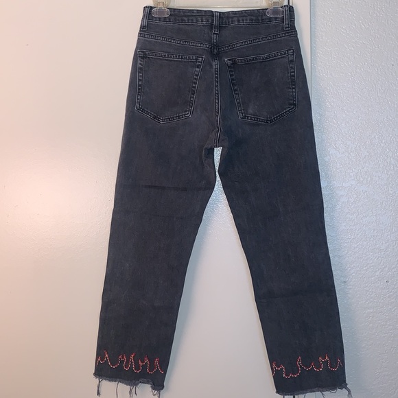 Top Shop High Waist Straight Leg Cut-Off Denim - Picture 8 of 15